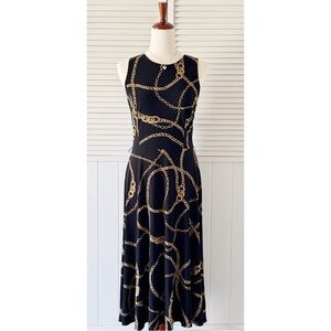 Ralph Lauren Black Chained High Neck Dress